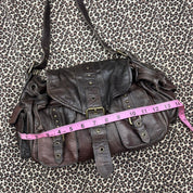 River Island Vintage Brown Leather Satchel Bag