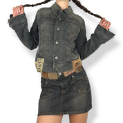 Dolce & Gabbana AW2003 Denim Leather Patch Jacket (S)