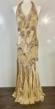 Cache Satin Gold A-line Dress