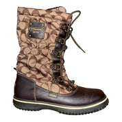 Coach Logo Print Lace Up Boots (6)