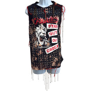 Custom 1 of 1 gutter crustpunk shredded distressed mini dress (S)