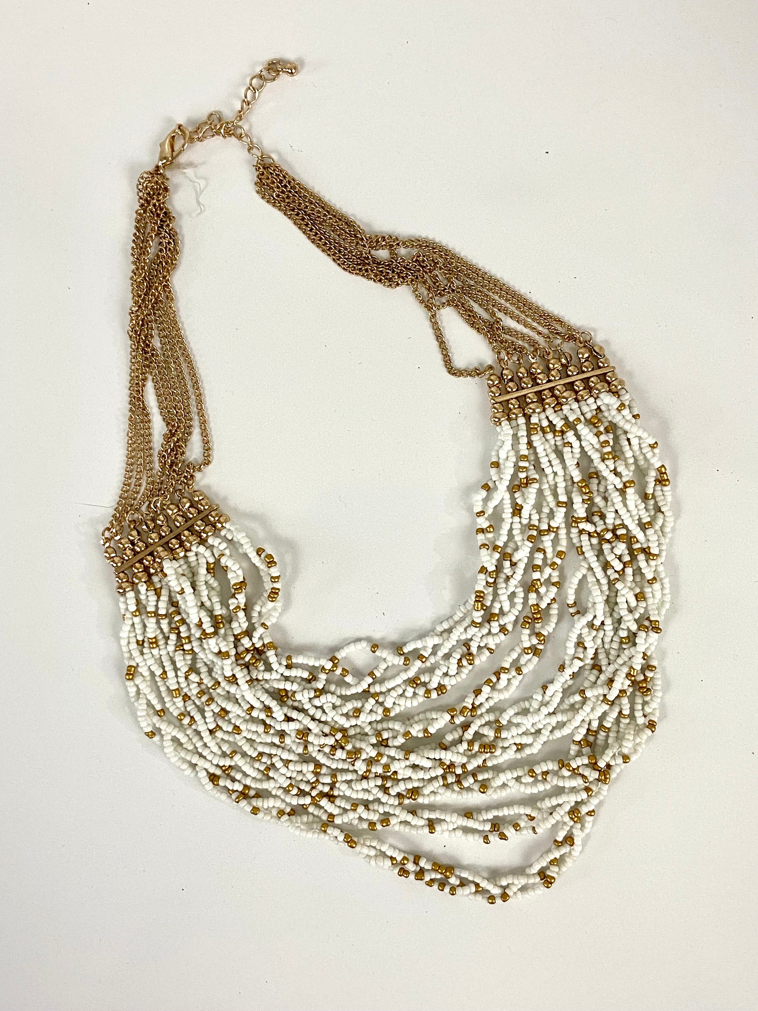 Gold and white choker