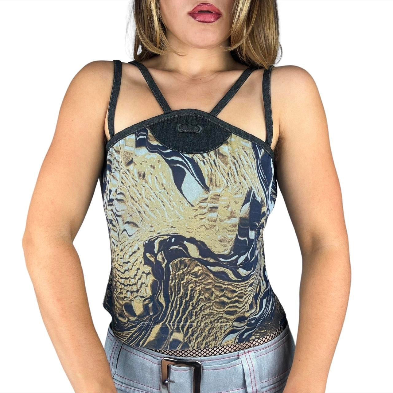 Y2K Strappy Cutout Abstract Tank (L)