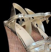 Guess Gold Platform Wedge Sandals (8)