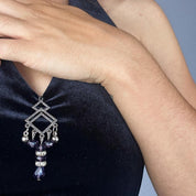 90s Velvet Charm Detail Halter Top (S)