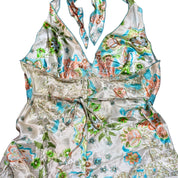 Y2K floral babydoll halter top (M)