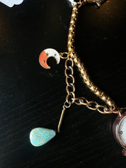 Bronze Charm Watch Choker