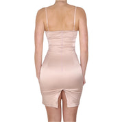 Y2K Italian Blush Pink Ruched Mini Dress (XS)