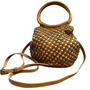 Woven leather cute purse