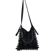 Vintage Studded Black Hobo Bag