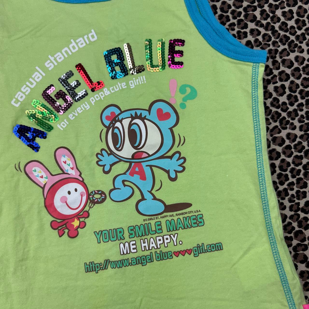 Angel Blue Sequin Graphic Tank (XS)