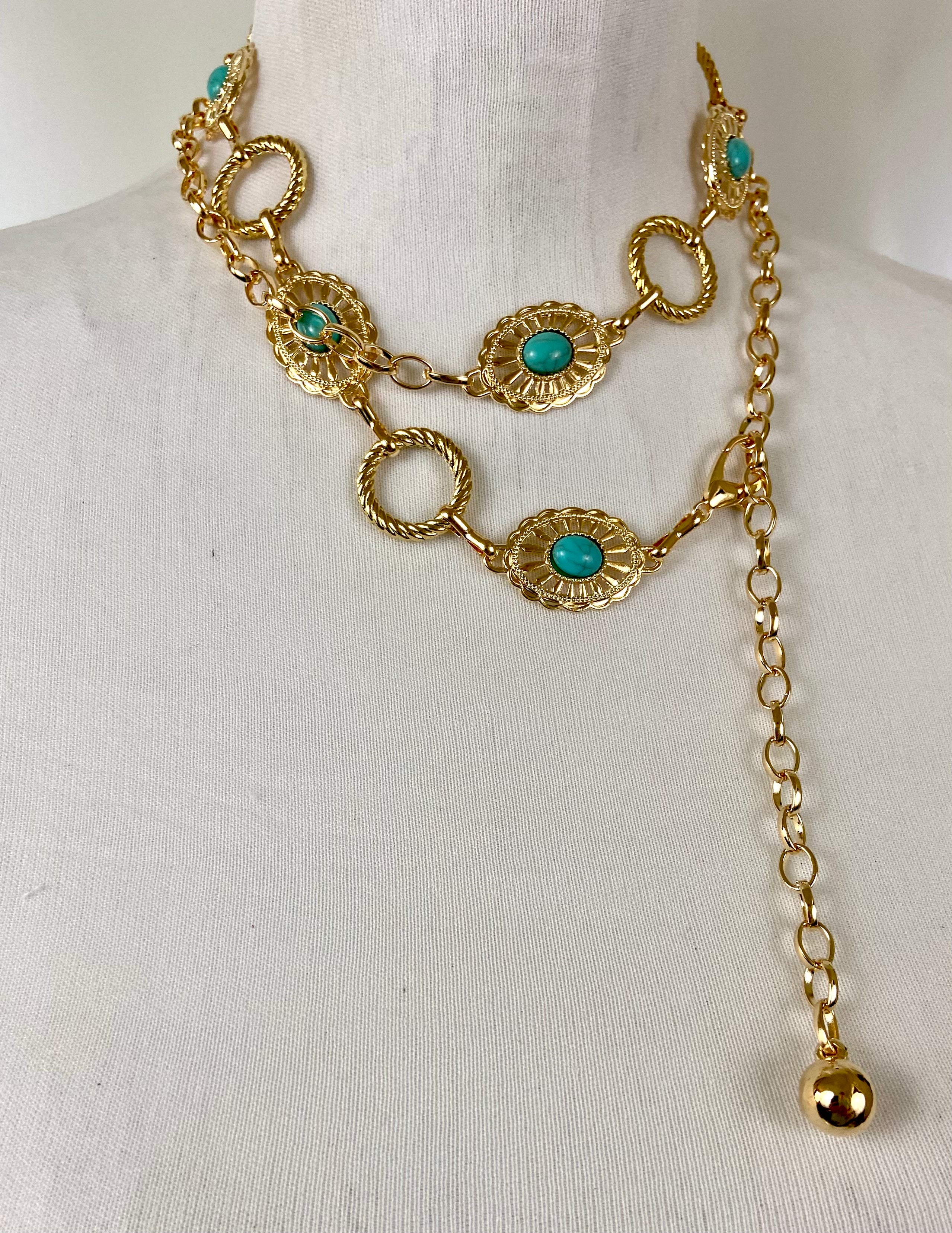 Simple gold waist chain belt