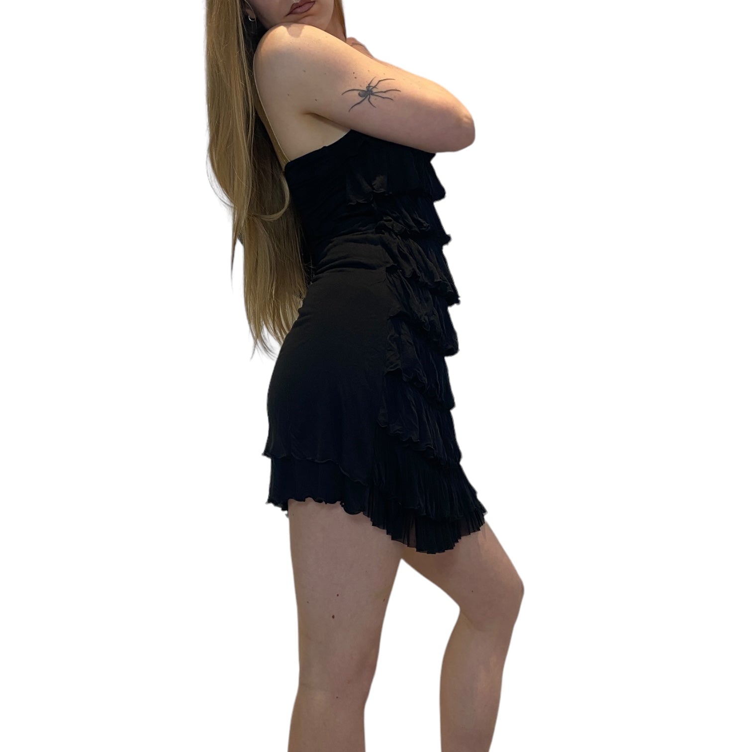 Miss Sixty Y2K Killah Ruffle Dress Polka Dot Bow detail (S/M)