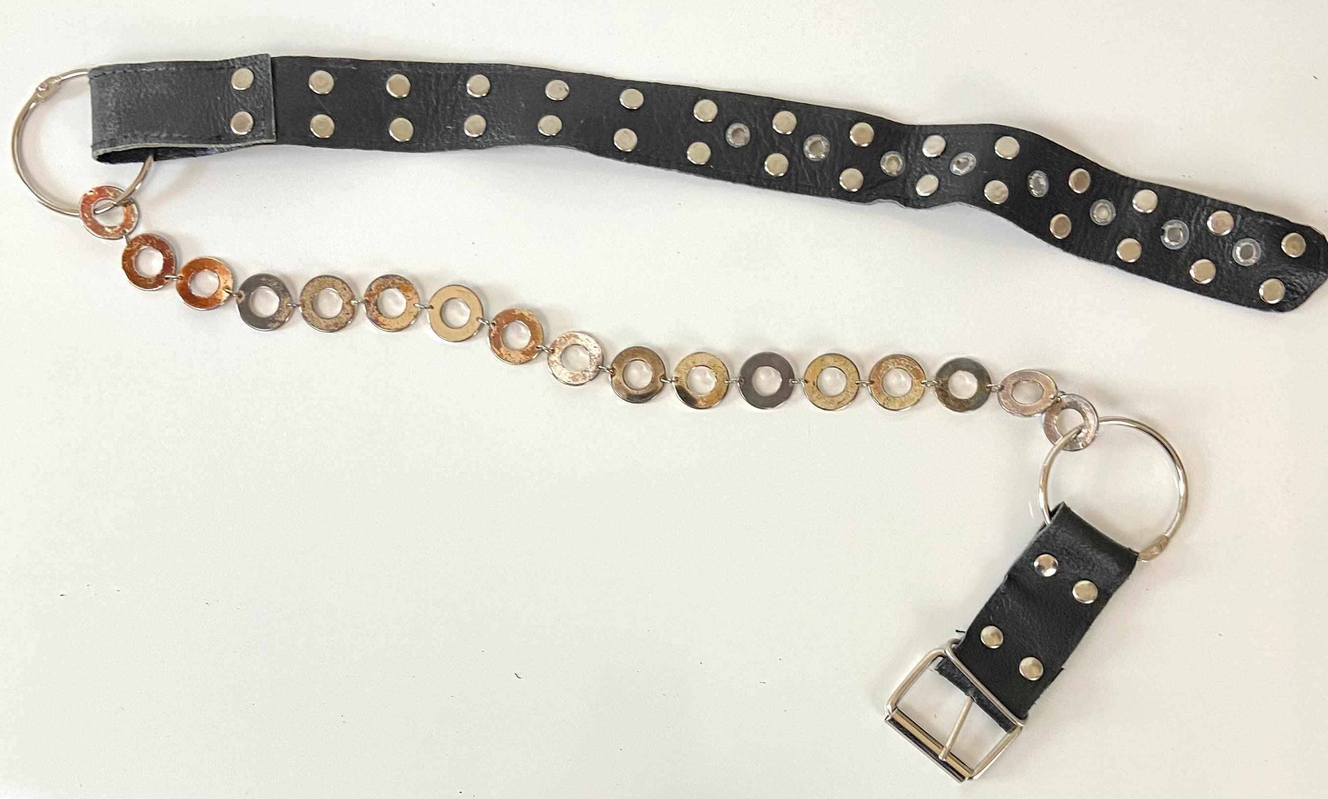 Black and Silver Chain Belt