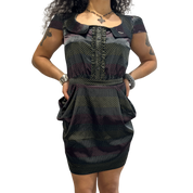 Vintage Miss Sixty Killah Polka Dot Shift Satin Midi Dress (S)