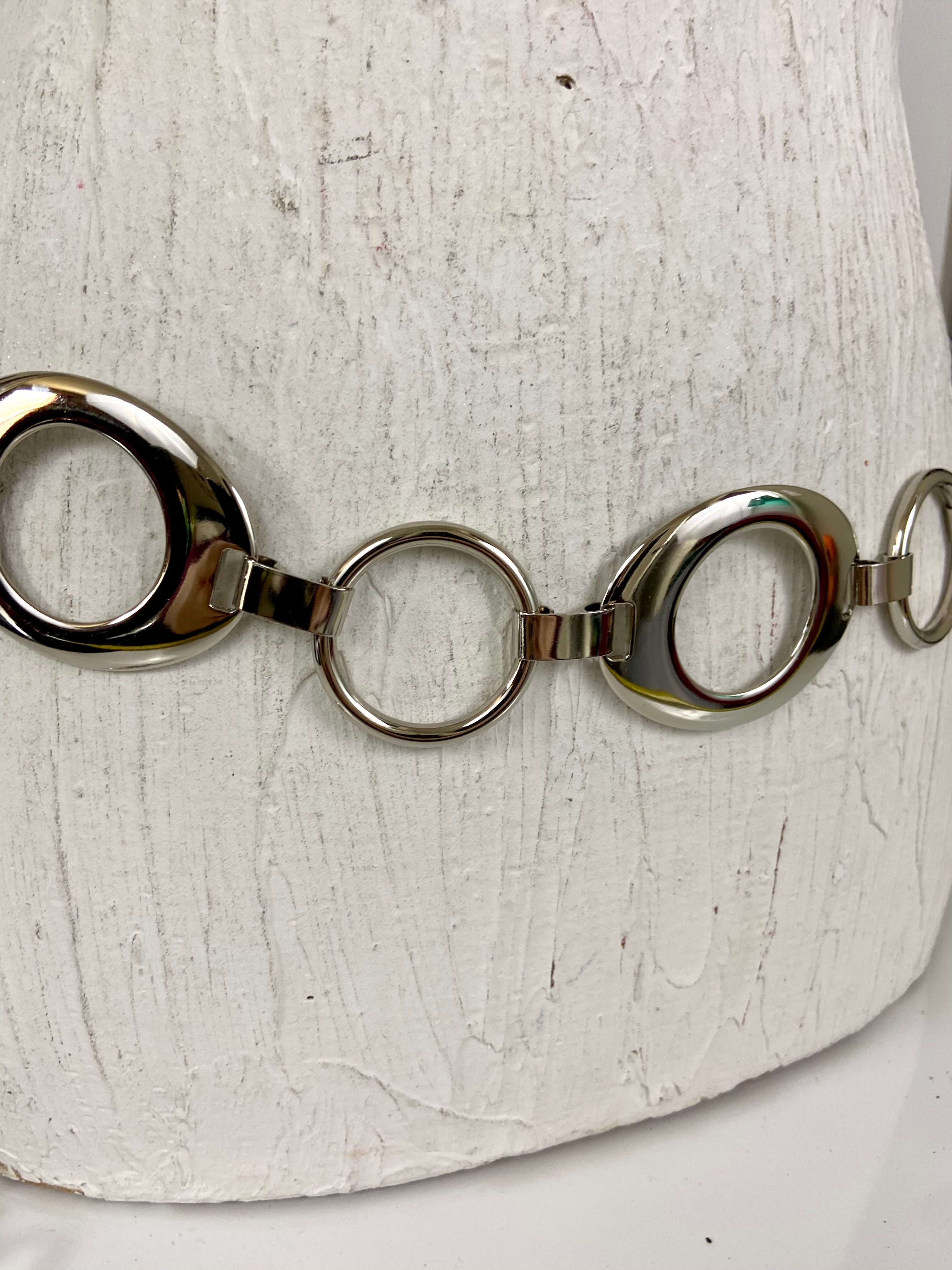 Silver shapes waist belt