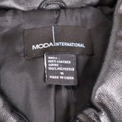 Y2K Black Leather Moto Jacket (S)