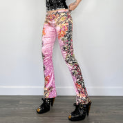 Satin Jacquard Printed Flares (XS)