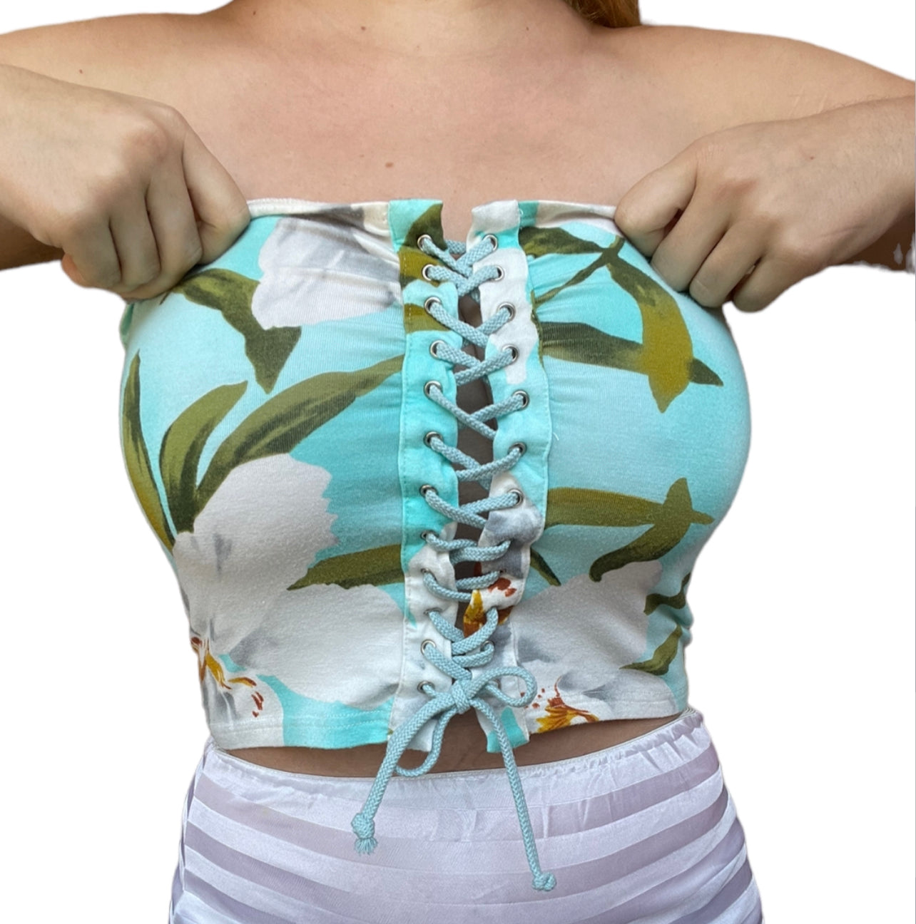 1990s Cacharel Bandeau Top w Lacing (L/XL)