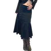 Vintage Parisian Gothic Midi Skirt (S/M)