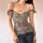 Y2K Whimsy Paisley Top (M)