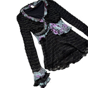vintage Timing brand Y2K romantic goth knit top (S)