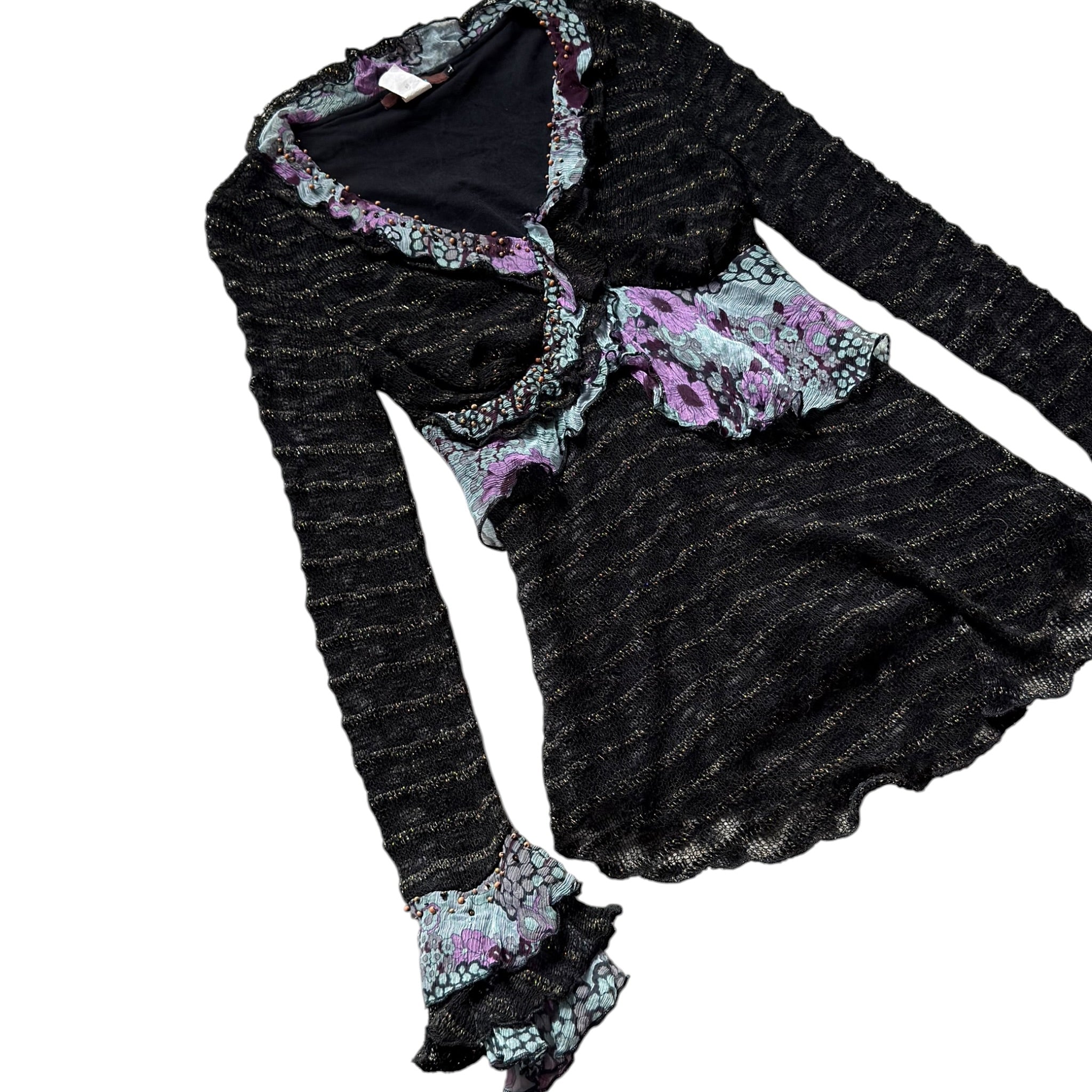 vintage Timing brand Y2K romantic goth knit top (S)