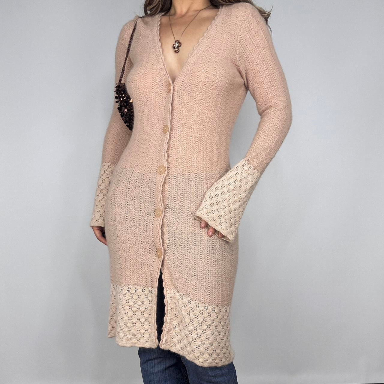 Soft Blush Duster Cardigan (S/M)