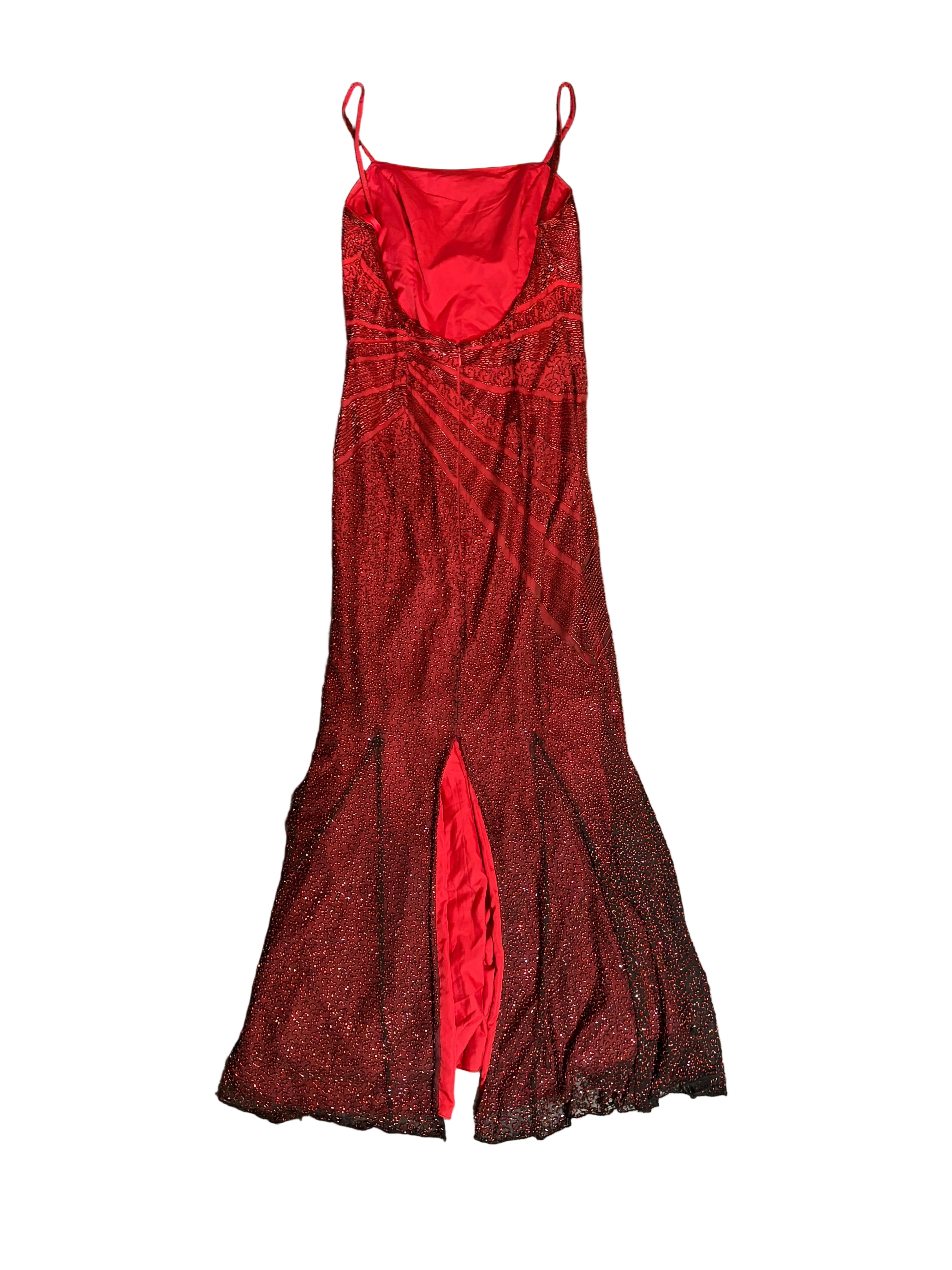 Vintage Red Beaded Dress (M)