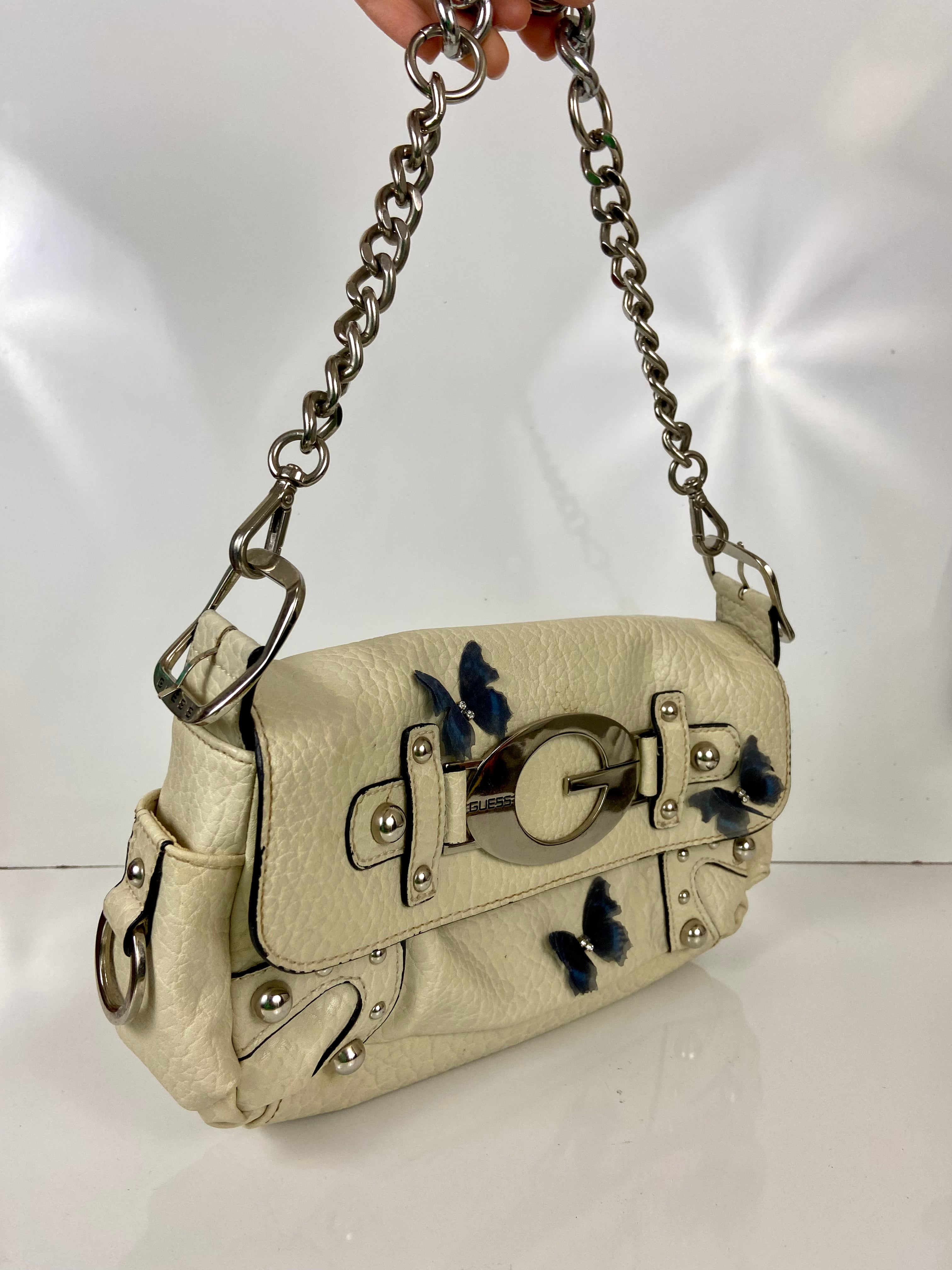 Reworked Vintage Y2k
Guess Studded Shoulder Bag with butterfly 🦋