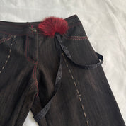 Italian Contrast Stitch Patchwork Capris (XS/S)