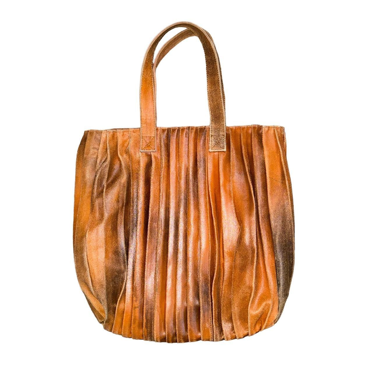 Vintage Pleated Leather Hobo Bag