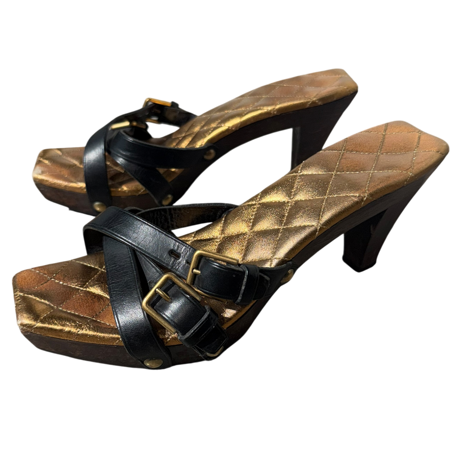 YSL Leather Wooden Kitten Heels (8)