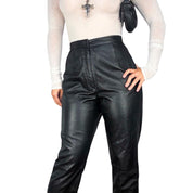 90s Leather Straight Leg Pants (S)