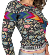 Pianura Studio Mixed Print Italian Patchwork Knit (S/M)