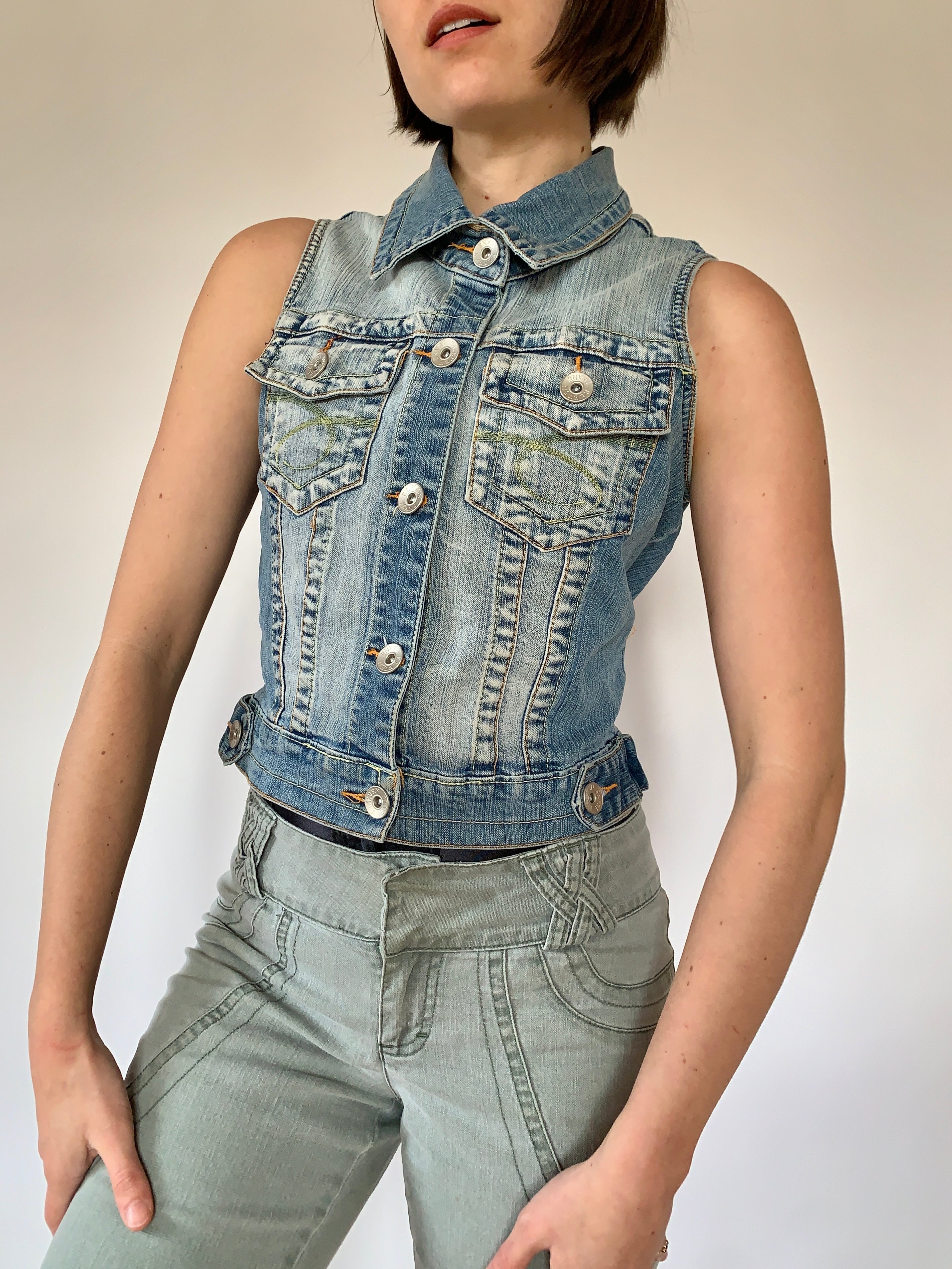 Y2K Denim Vest (S/M)
