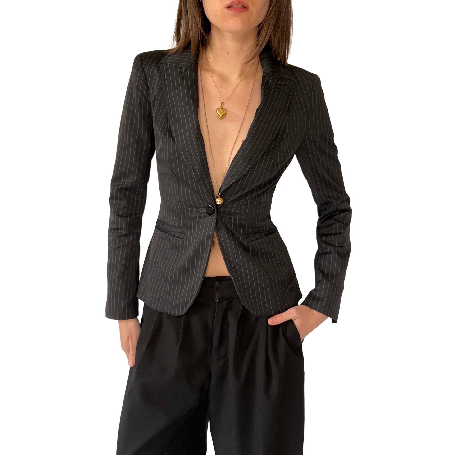 Bebe 2000s Pinstripe Blazer (XS)