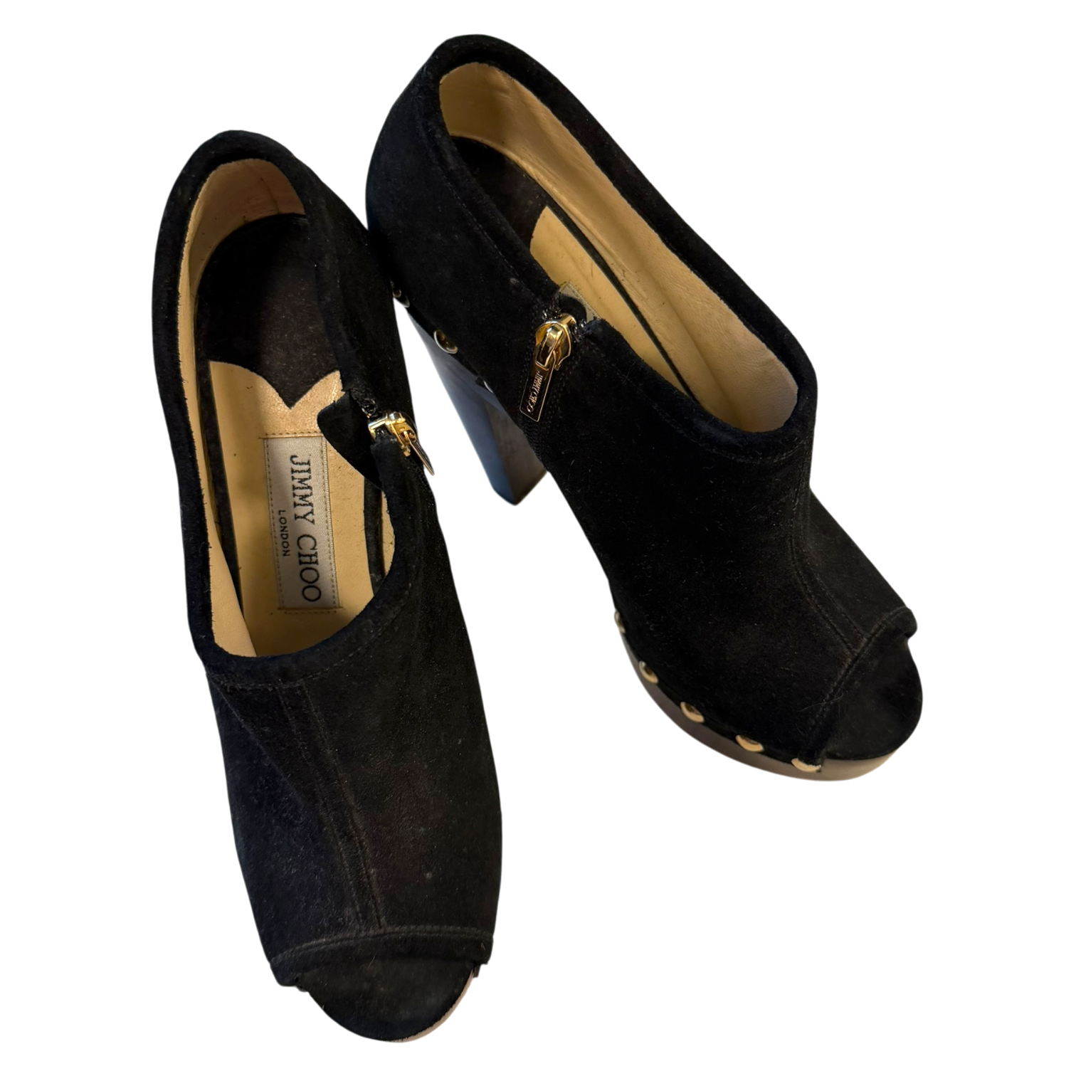 Jimmy Choo Studded Suede Platform Heels (8)