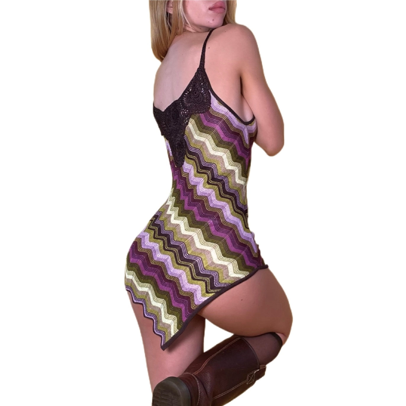 Asymmetrical Mini Knit Dress (S)
