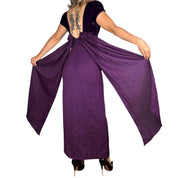90s Violet Velvet Built-In Sash Gown (S)