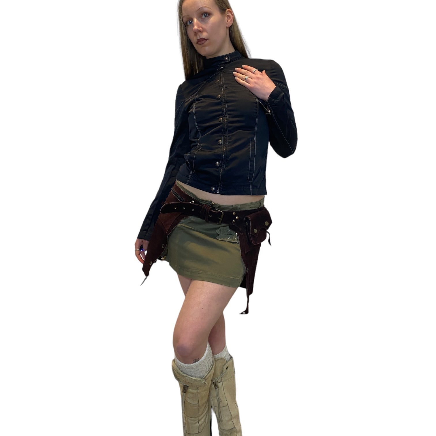 Leather Utility Belt Skirt (S/M-L)
