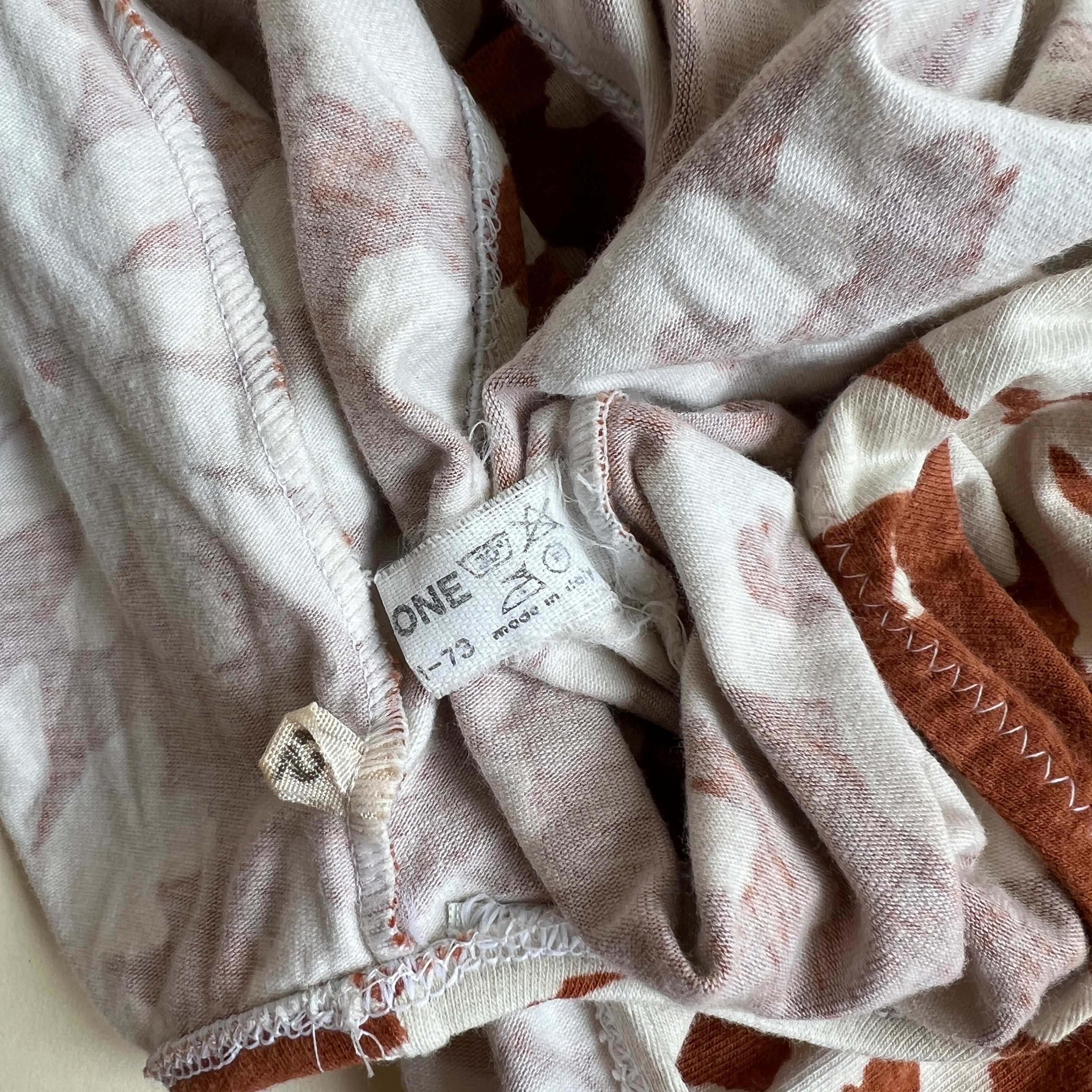 Vintage 80s terracotta print swimsuit (S)