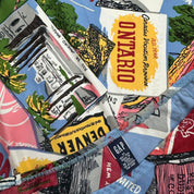2000s Silk Postcard Print Midi Skirt (S)