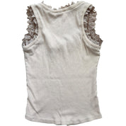 Fornarnia graphic print lace trim tank (S)