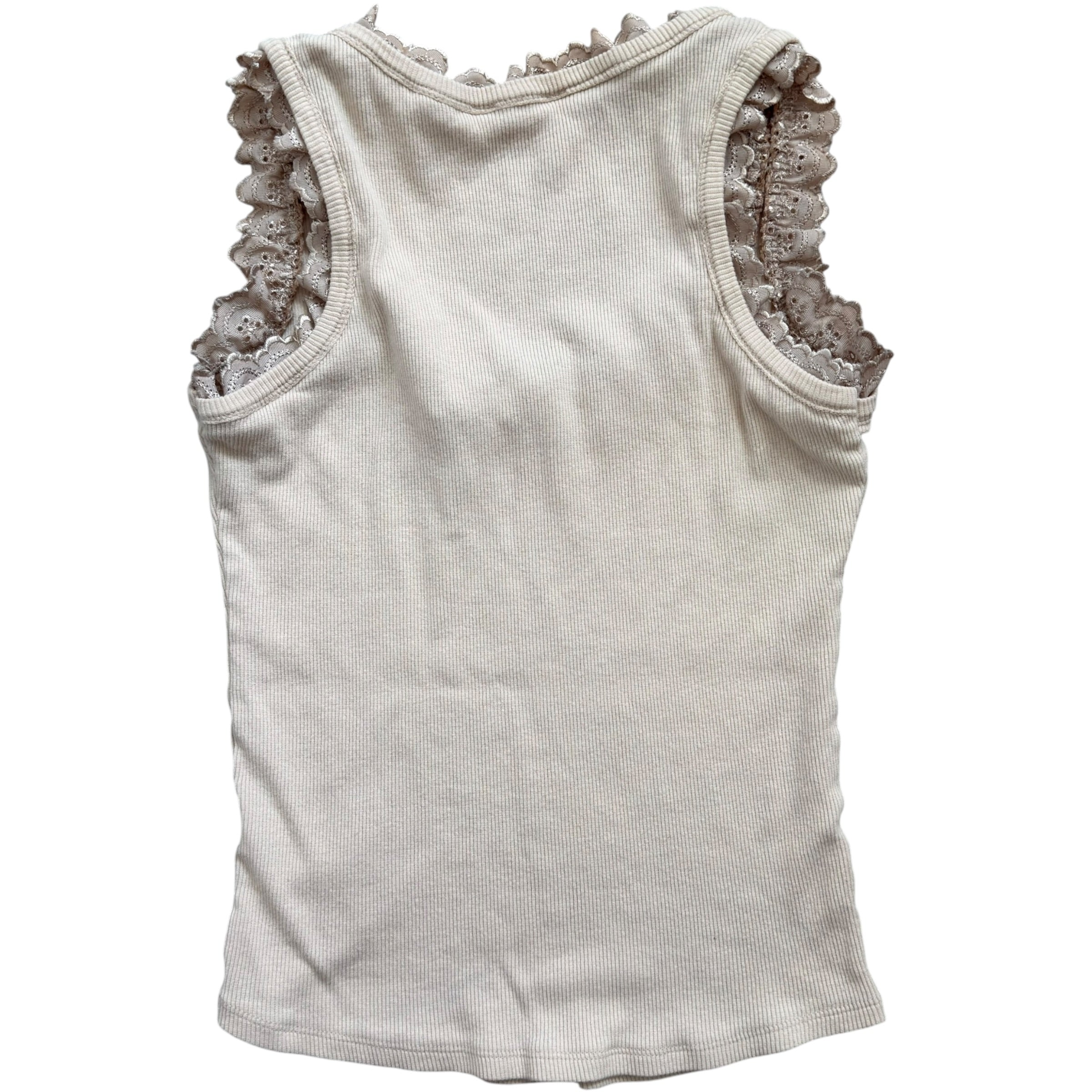 Fornarnia graphic print lace trim tank (S)