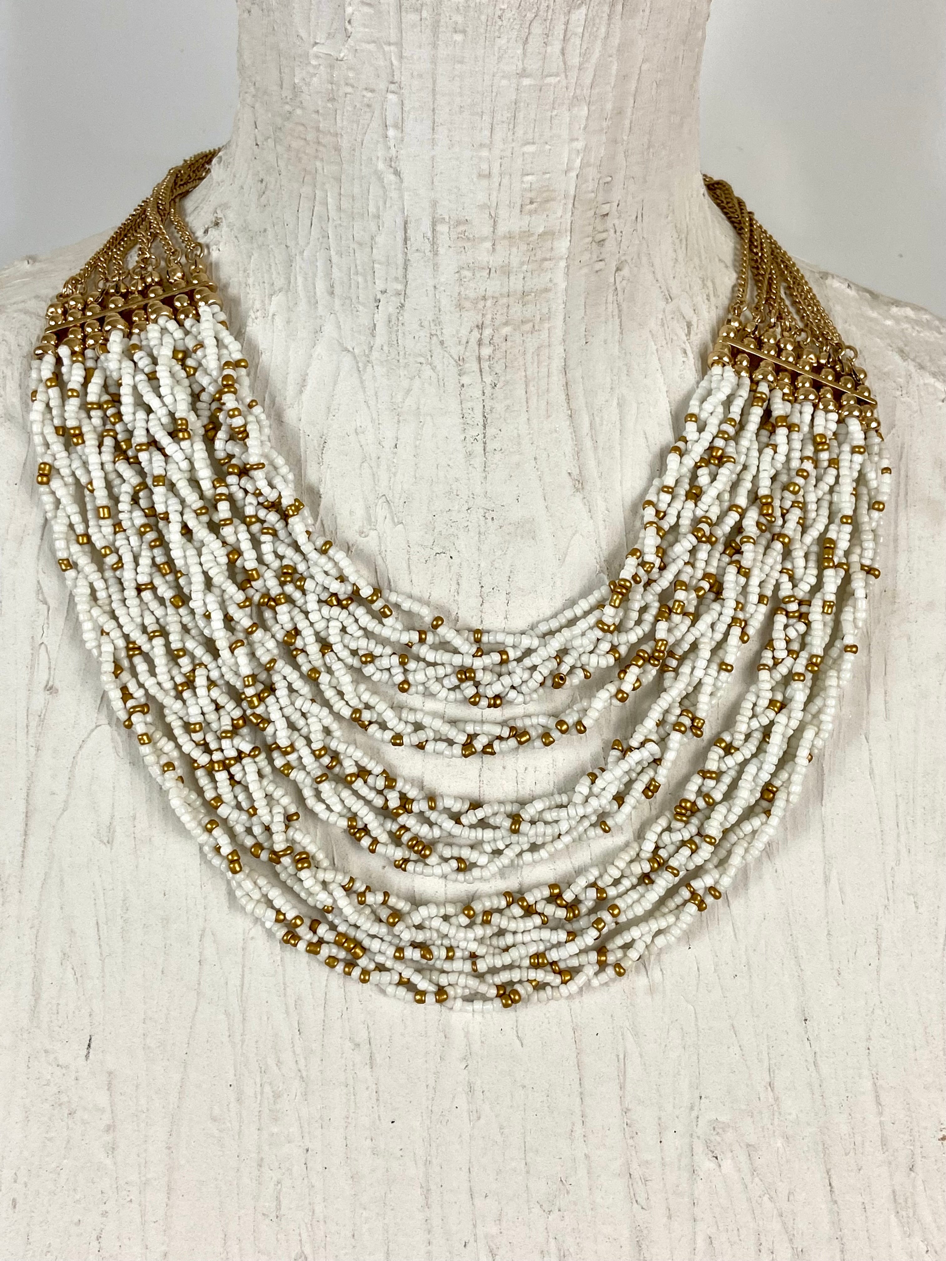 Gold and white choker