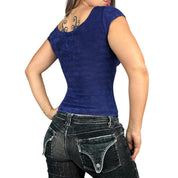 90s Slinky Midnight Blue Lace Up Top (S)