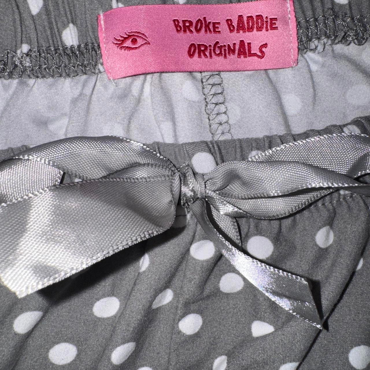 Grey & Pink Polka Dot Mini Skirt (L)