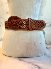 Leather hard  waist belt