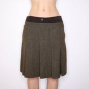 Y2K Italian Designer Layered Brown Skirt (M)